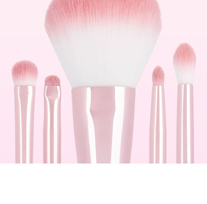 Coringco Pink Roll Make Up Brush Set - 6 pcs
