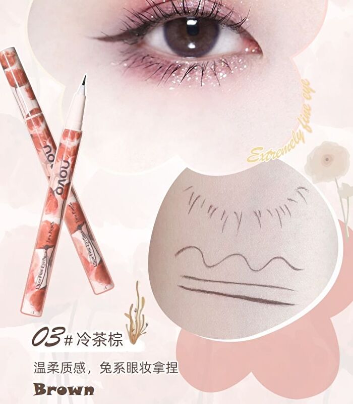Ultra Fine Liquid Eyeliner Pen - 6 Colours - 02# Dark Brown - 0.6ml