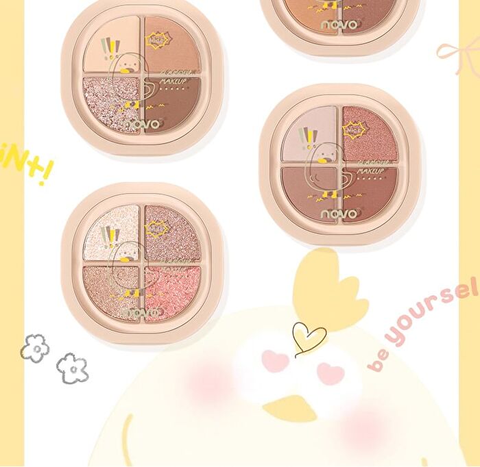 Portable 4 Colours Eyeshadow Palette - 05# - 6g