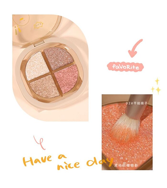 Portable 4 Colours Eyeshadow Palette - 05# - 6g
