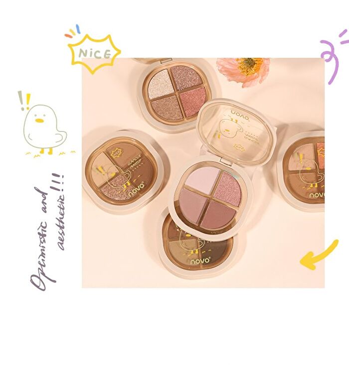 Portable 4 Colours Eyeshadow Palette - 05# - 6g