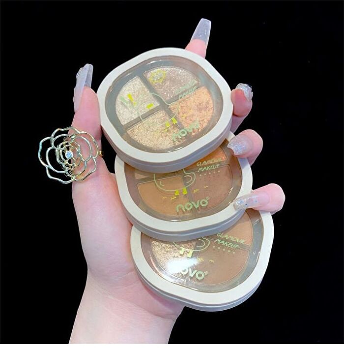 Portable 4 Colours Eyeshadow Palette - 05# - 6g