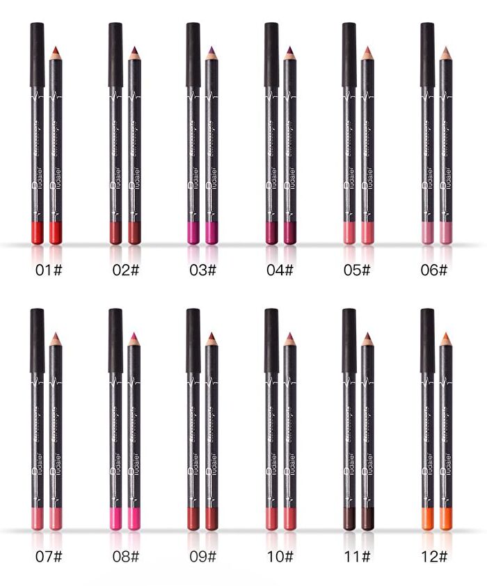Stereoscopic Lip Liner Set (12 Colors) - 1 Set (12 Colors)