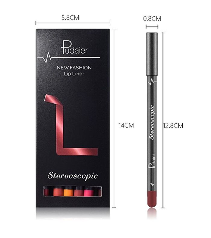 Stereoscopic Lip Liner Set (12 Colors) - 1 Set (12 Colors)