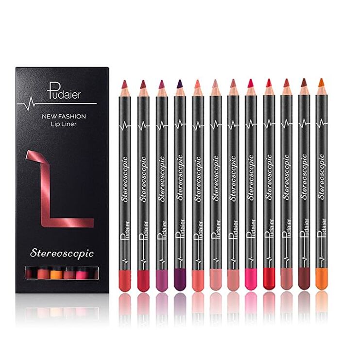 Stereoscopic Lip Liner Set (12 Colors) - 1 Set (12 Colors)