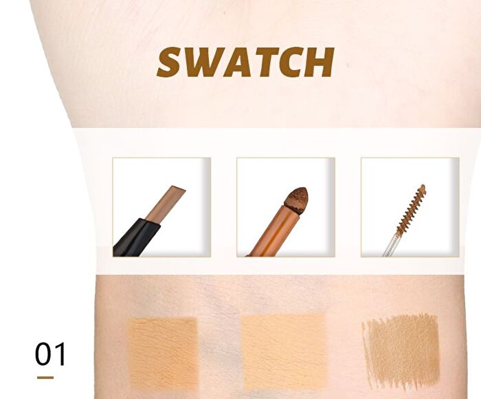 3 In 1 Eyebrow Pencil / Powder / Cream - 6 Colors - #03 - 3g