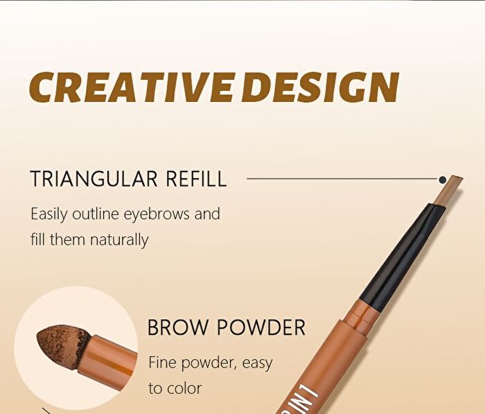 3 In 1 Eyebrow Pencil / Powder / Cream - 6 Colors - #03 - 3g