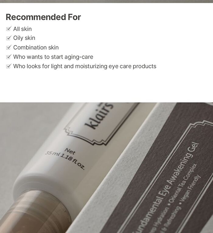 Dear, Klairs Fundamental Eye Awakening Gel - 2024 Version - 35ml