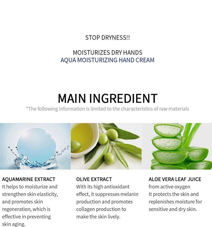 Moisturizing Hand Cream - 4 Types - Aqua