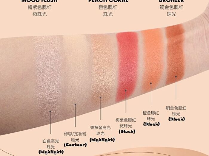 6 Colours Highlight / Blush / Contour Palette - 6 Colours Palette - 24g