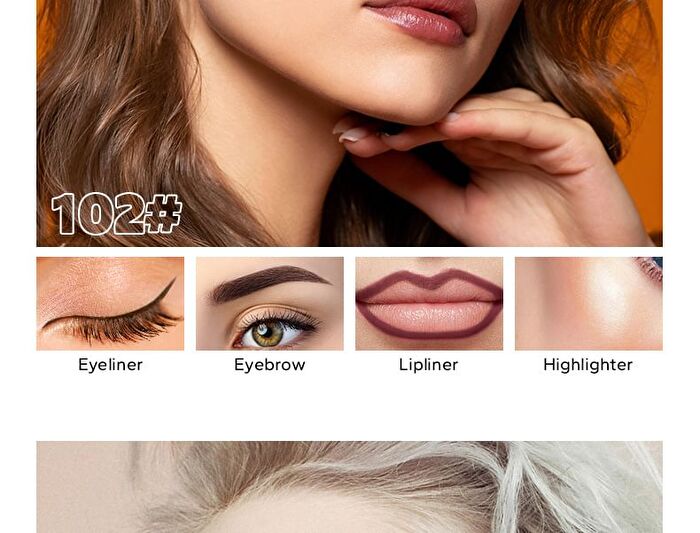 4 in 1 Makeup Pen (Highlighter / Eyeliner / Eyebrow / Lip Liner) - #102