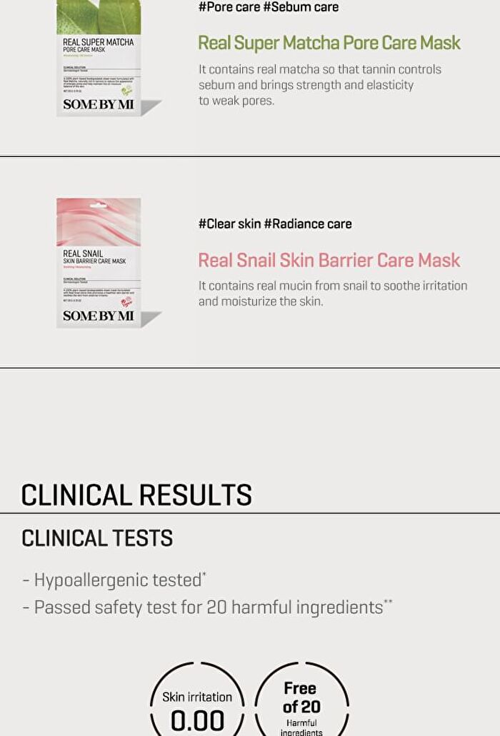 Real Care Mask - 10 Types - 2024 Version - AHA BHA PHA Calming