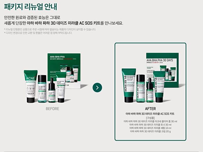 AHA, BHA, PHA 30 Days Miracle AC SOS Kit - 2024 Version - 4 pcs