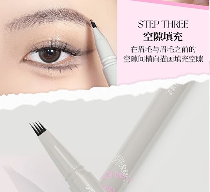 Veecci Freely Painted Liquid Eyebrow Pencil - 3 Colors - S01 Tea Brown - 0.55ml