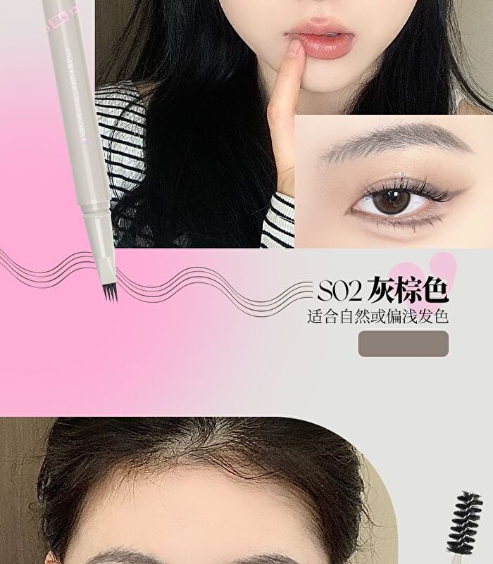 Veecci Freely Painted Liquid Eyebrow Pencil - 3 Colors - S01 Tea Brown - 0.55ml