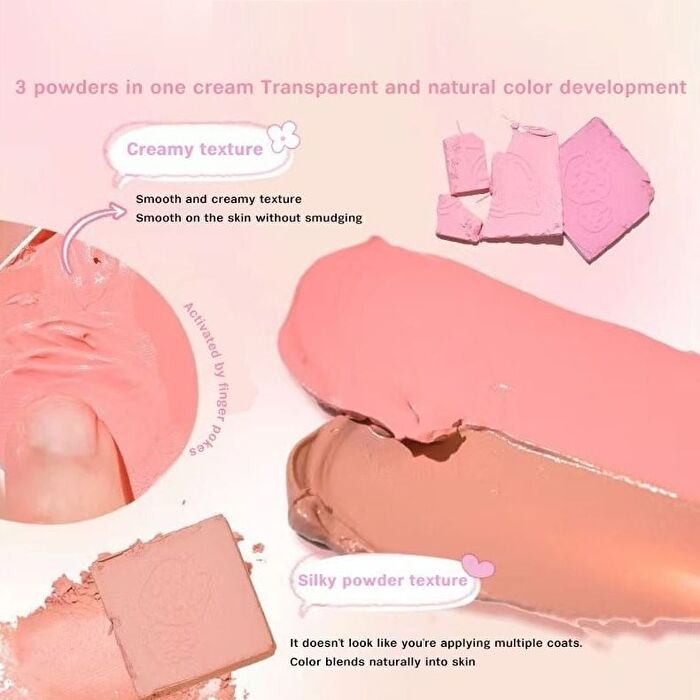 Hold Live 4 Colors Blusher Palette (1-2) - #H01 Strawberry Peach - 11.5g