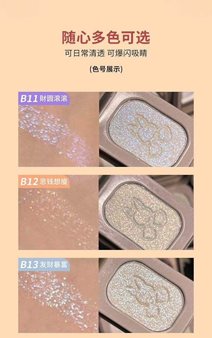 Yigu Digu Retro Metal Box Bling Highlighter - 6 Colours - B16# - 2.5g
