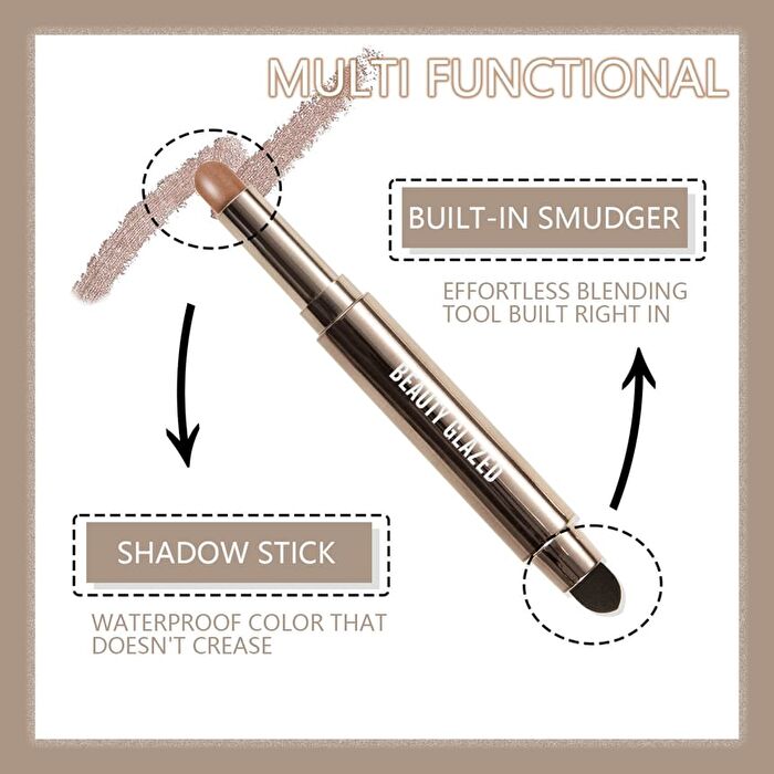 2 in 1 Dual Head Eyeshadow Stick + Smudger - 10 Colours - 104 Cocoa - 2g