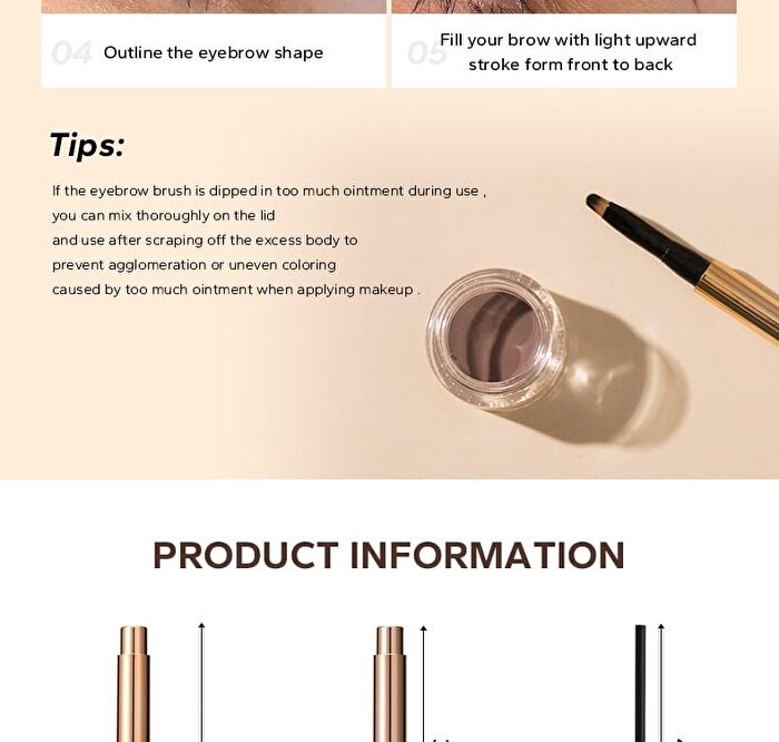 Natural Shaping Eyebrow Cream with Brush - 6 Colours - 105 Dark Brown - 5g