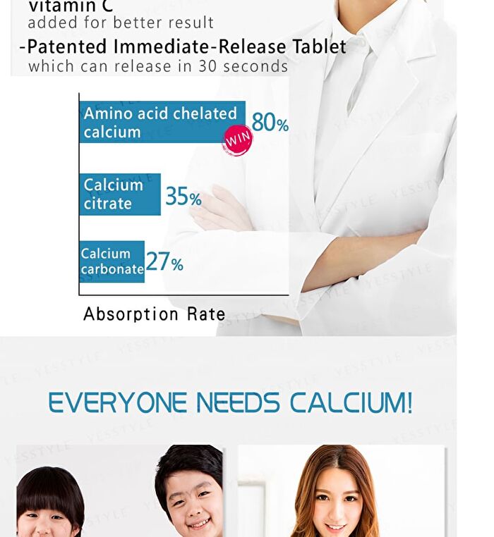 Amino Acid Chelated Calcium Tablets - 60 tablets