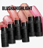 2 In 1 Blush & Highlight Stick - 6 Colors - 01# Tan Glow - 8g