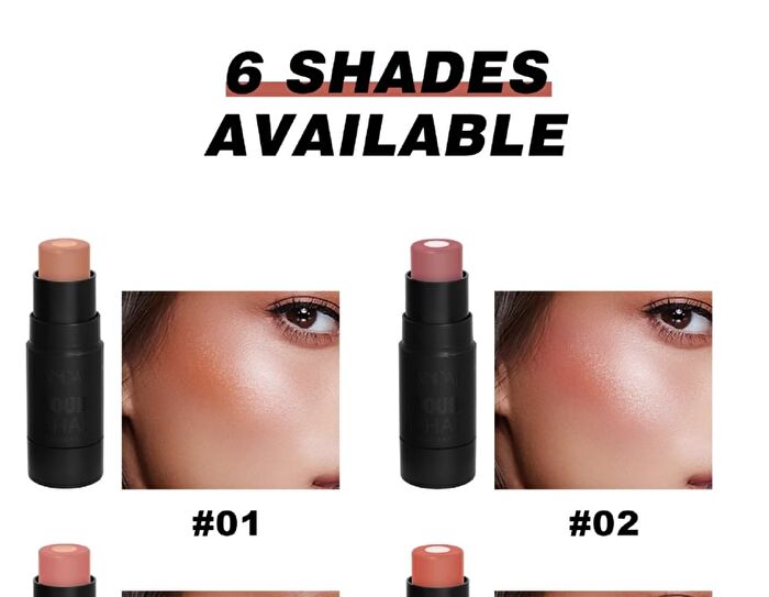 2 In 1 Blush & Highlight Stick - 6 Colors - 01# Tan Glow - 8g
