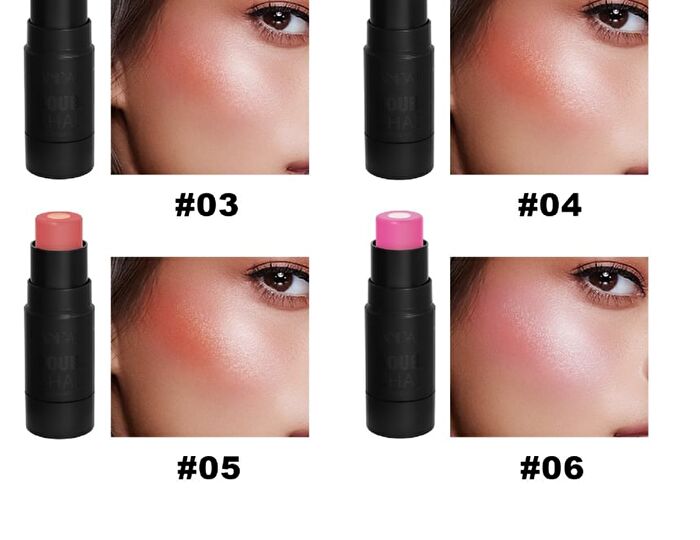2 In 1 Blush & Highlight Stick - 6 Colors - 01# Tan Glow - 8g