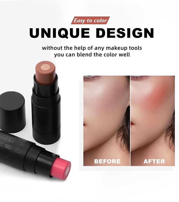 2 In 1 Blush & Highlight Stick - 6 Colors - 01# Tan Glow - 8g