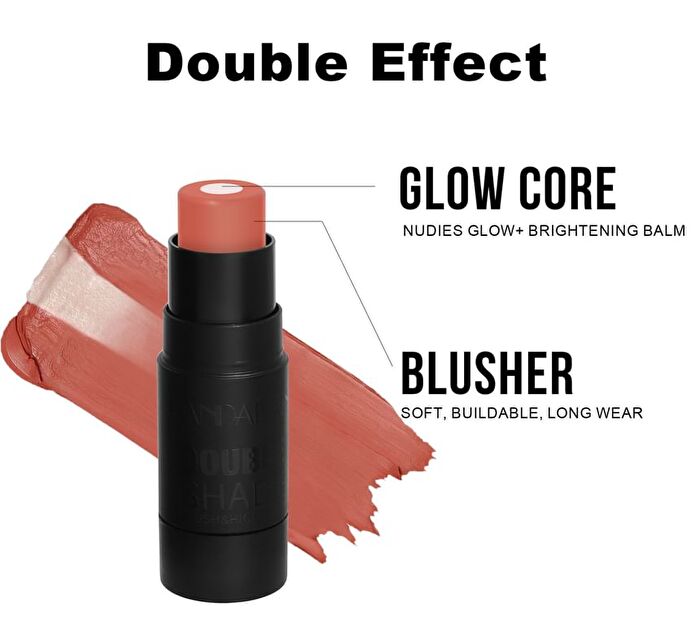2 In 1 Blush & Highlight Stick - 6 Colors - 01# Tan Glow - 8g