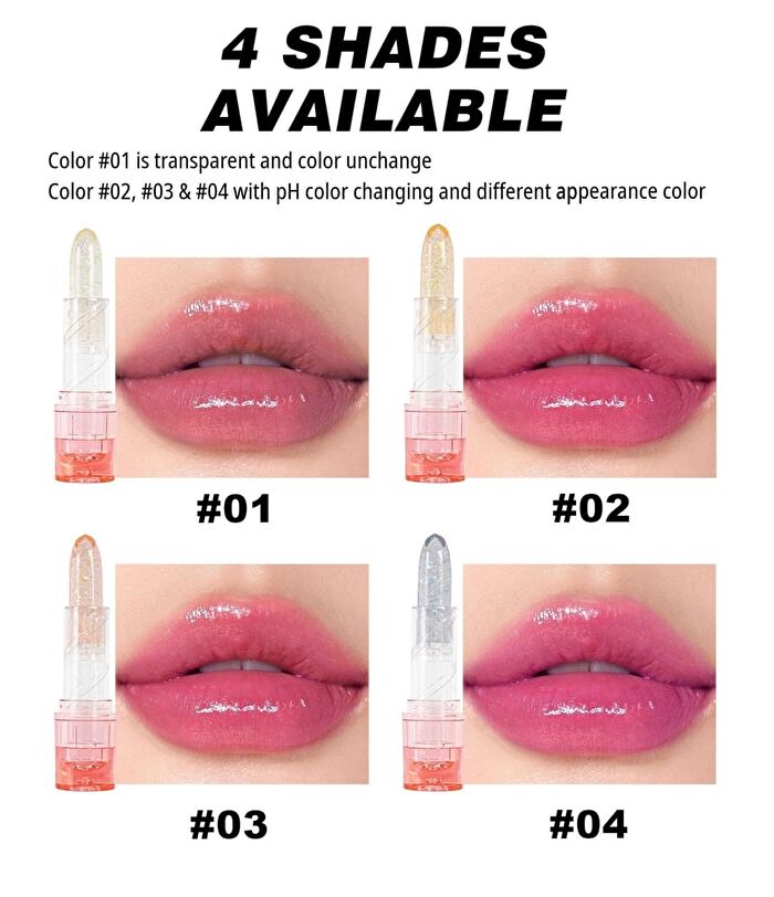 Temperature Change Lip Balm - 4 Colors - 01# Clear & Unchange - 3.2g