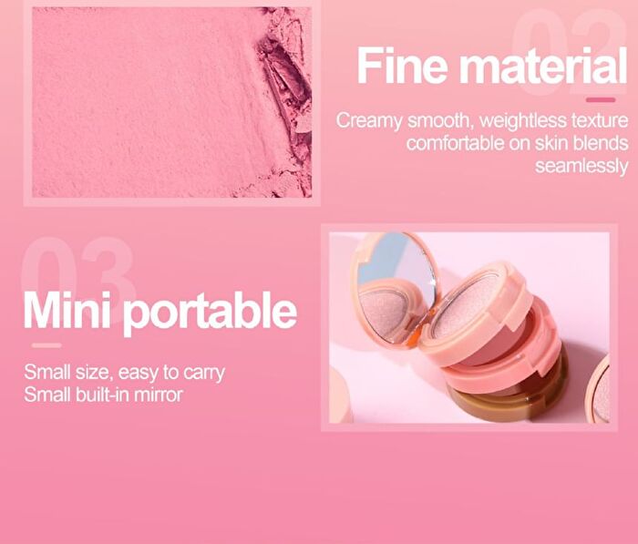 3 In 1 Highlight Blush Contour Palette - 3 Types - 01# - 6g