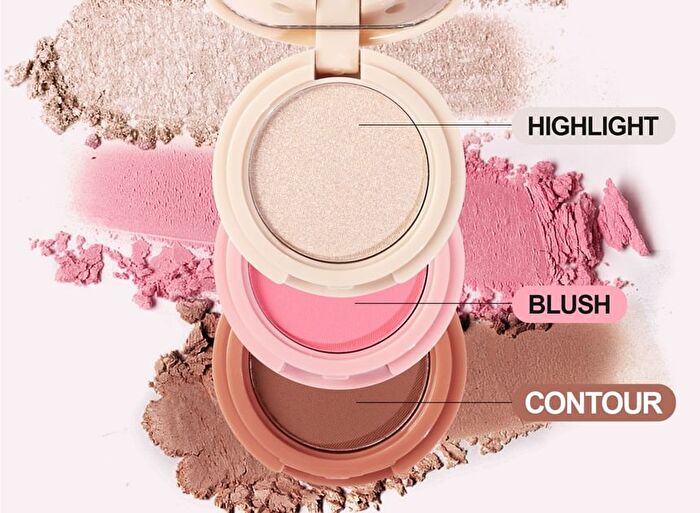 3 In 1 Highlight Blush Contour Palette - 3 Types - 01# - 6g