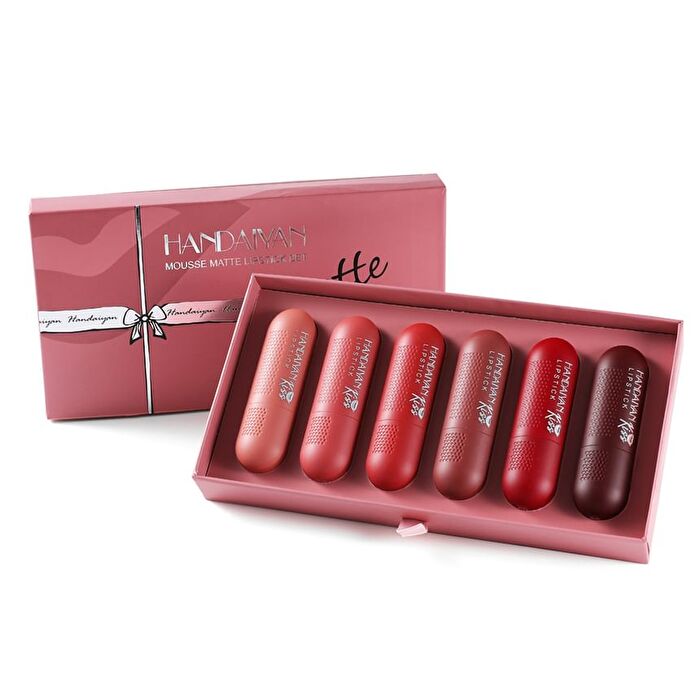 Handaiyan Mousse Matte Lipstick 6 Colors Set - Set (3g x 6)