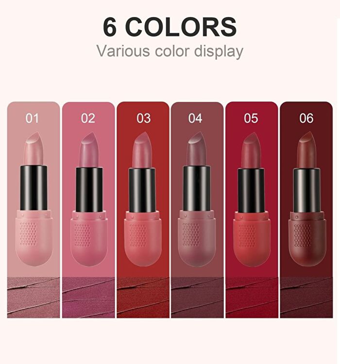 Handaiyan Mousse Matte Lipstick 6 Colors Set - Set (3g x 6)
