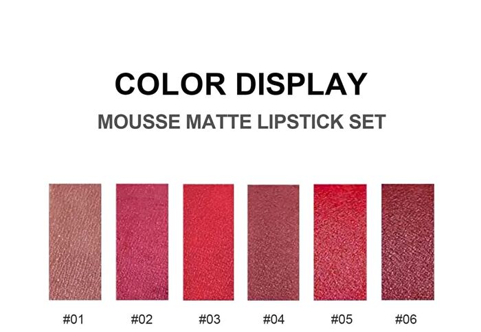 Handaiyan Mousse Matte Lipstick 6 Colors Set - Set (3g x 6)