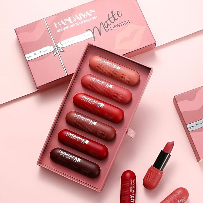 Handaiyan Mousse Matte Lipstick 6 Colors Set - Set (3g x 6)