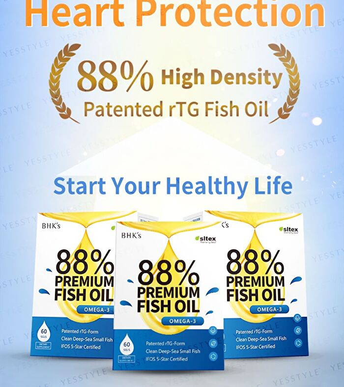 88% Omega-3 Premium Fish Oil Softgels - 60 softgels
