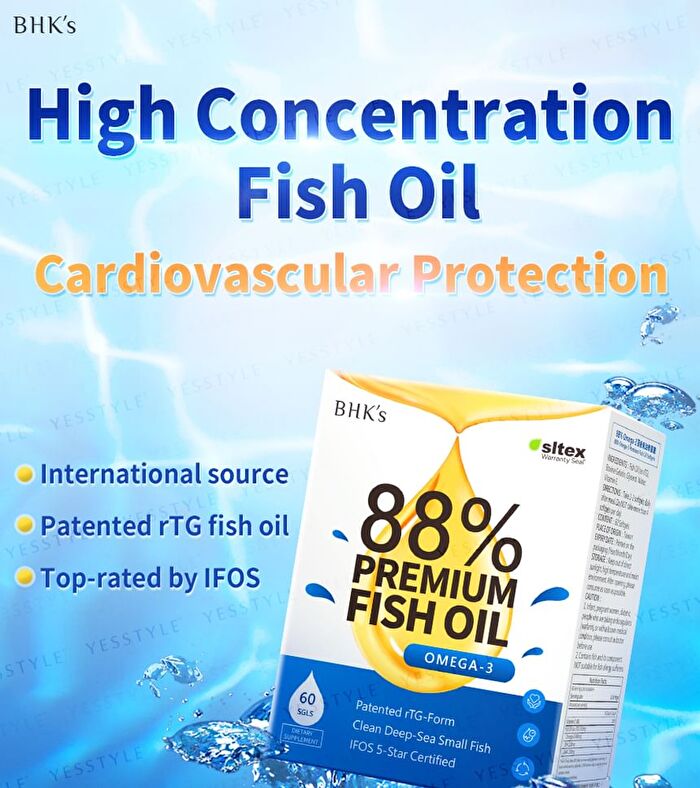 88% Omega-3 Premium Fish Oil Softgels - 60 softgels