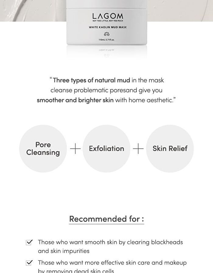 Lagom White Kaolin Mud Mask Mini - 5g