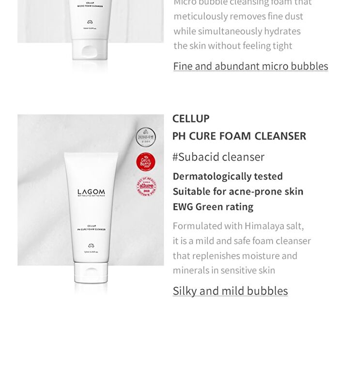 Lagom Cellup pH Cure Foam Cleanser Mini - 20ml
