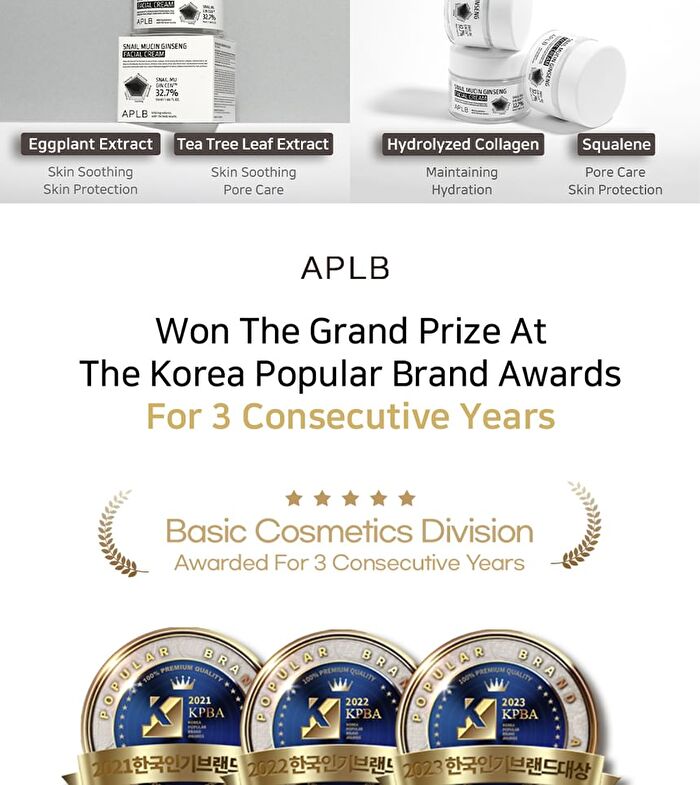 Aplb Snail Mucin Ginseng Facial Cream - 55ml