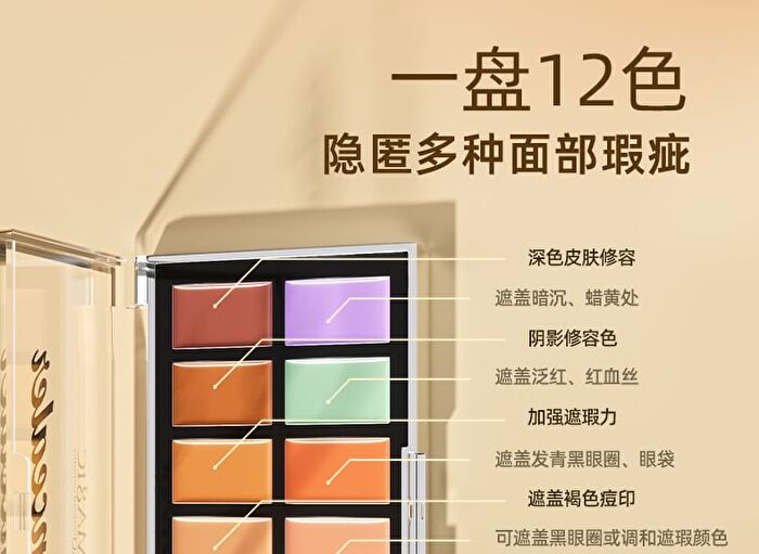 Imagic 12 Colours Concealer Palette - 12 Colours Palette - 19.5g