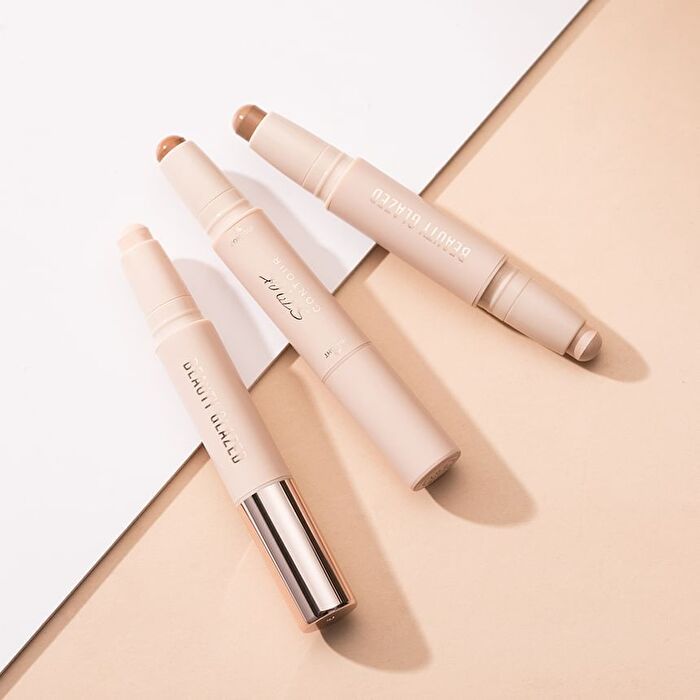 Highlighter & Contour Double-Headed Stick - 3 Shades - 102 Natural & Light Brown - 3.6g