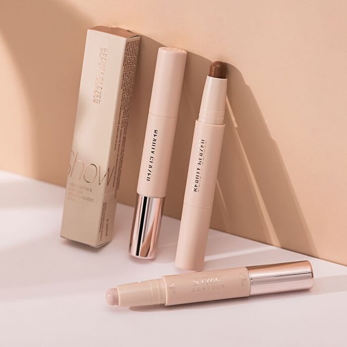 Highlighter & Contour Double-Headed Stick - 3 Shades - 102 Natural & Light Brown - 3.6g