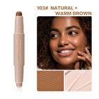 Highlighter & Contour Double-Headed Stick - 3 Shades - 102 Natural & Light Brown - 3.6g