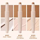Highlighter & Contour Double-Headed Stick - 3 Shades - 102 Natural & Light Brown - 3.6g