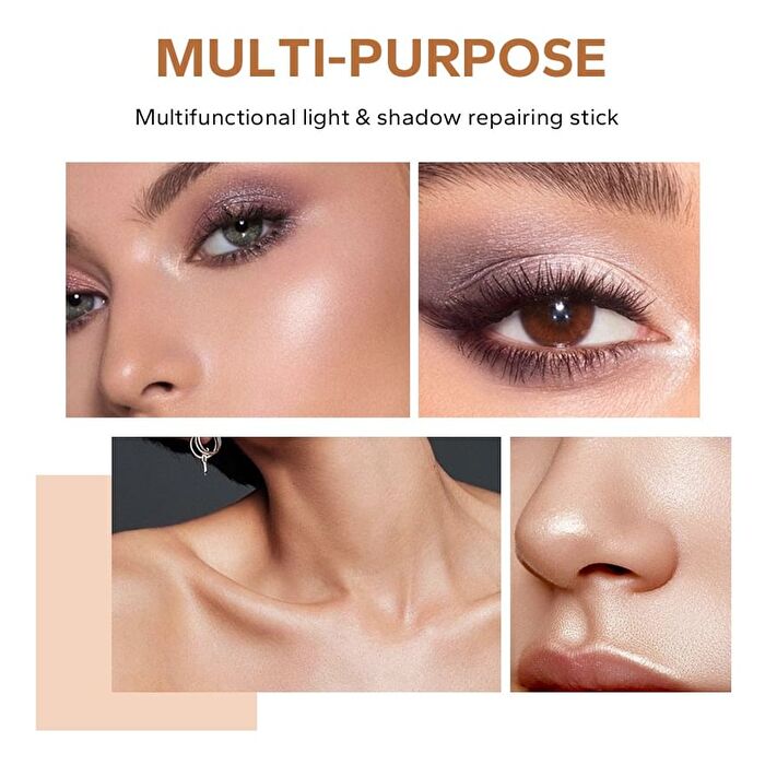 Highlighter & Contour Double-Headed Stick - 3 Shades - 102 Natural & Light Brown - 3.6g