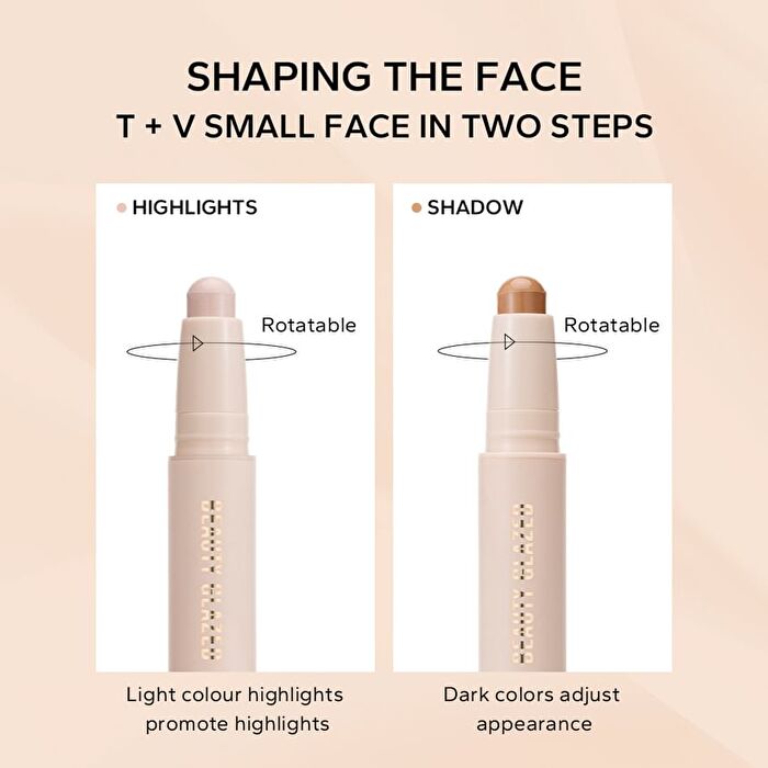 Highlighter & Contour Double-Headed Stick - 3 Shades - 102 Natural & Light Brown - 3.6g