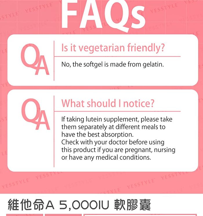 Vitamin A 5000 IU Softgel - 90 softgels