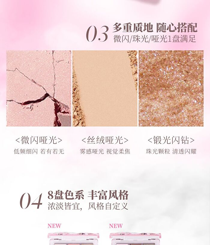 Veecci Sweet Dream Eyeshadow Palette - 4 Types - E02# Moonlight & Sand - 5.2g